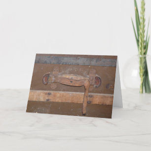 Vintage Wooden Trunk Card