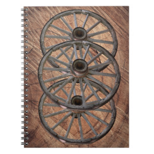 Vintage Wooden Wagon Wheels Notebook
