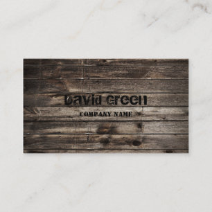 vintage woodgrain handyman construction business card