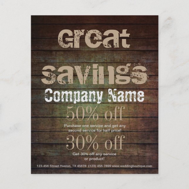 vintage woodgrain handyman construction carpenter flyer (Front)