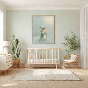 Vintage Woodland Animals Nursery Poster