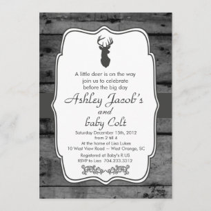 Vintage Woodland Bambi Baby Deer Baby Shower Invitation
