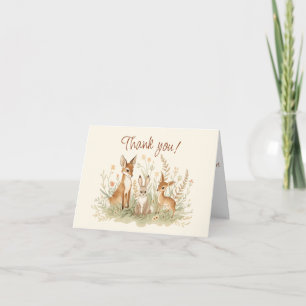 Vintage woodland birthday thank you card