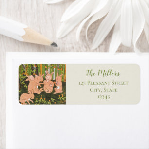 Vintage Woodland Bunny Baby Shower Return Address Label