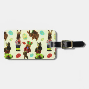 Vintage Woodland Bunny Rabbit Forest Watercolor Luggage Tag