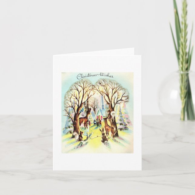 Vintage Woodland Christmas Card (Front)