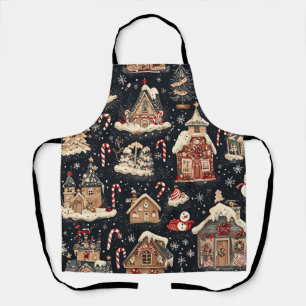Vintage Woodland Christmas Pattern (14) Apron