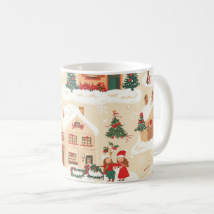 Vintage Woodland Christmas Pattern (19) Coffee Mug
