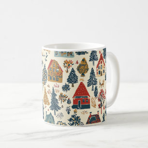 Vintage Woodland Christmas Pattern (20) Coffee Mug
