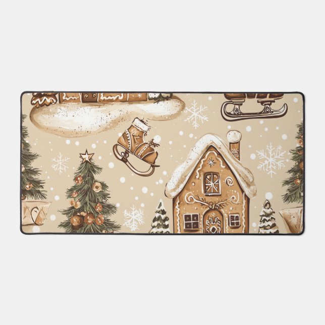 Vintage Woodland Christmas Pattern (3) Desk Mat (Front)