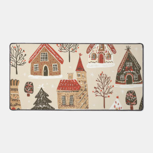 Vintage Woodland Christmas Pattern (4) Desk Mat