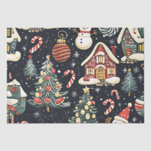 Vintage Woodland Christmas Pattern (5) Tissue Paper
