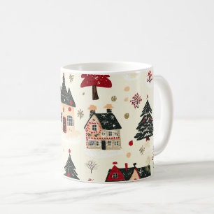 Vintage Woodland Christmas Pattern (9) Coffee Mug