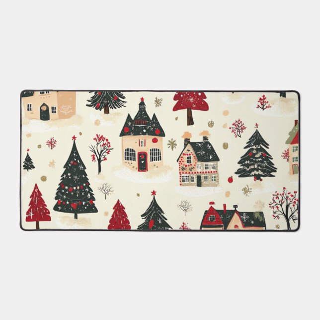 Vintage Woodland Christmas Pattern (9) Desk Mat (Front)