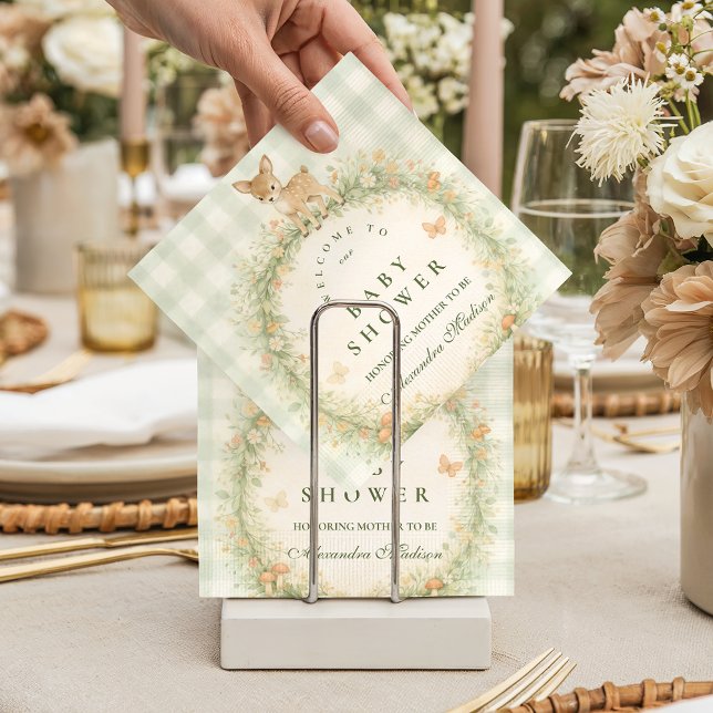 Vintage Woodland Deer Baby Shower Napkin (Creator Uploaded)