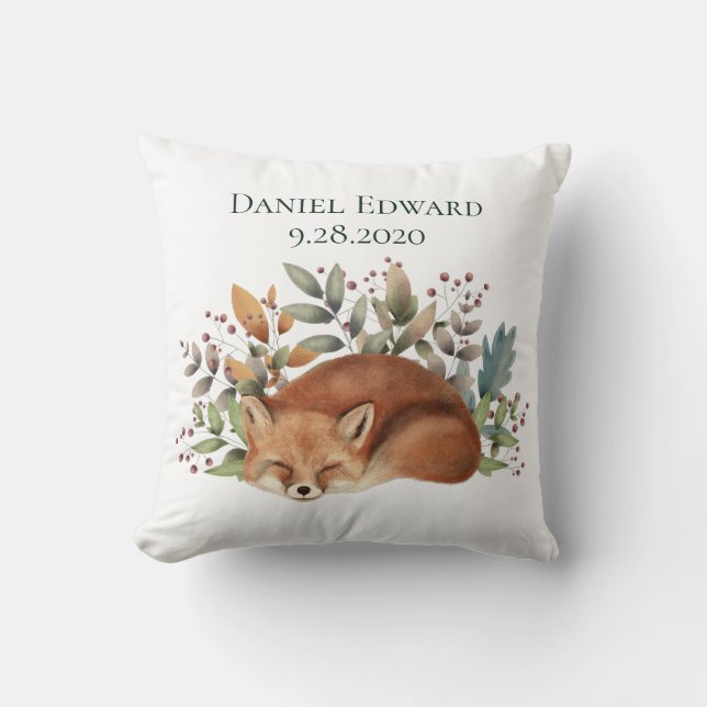 Vintage Woodland Fox Home Sweet Home Cushion (Front)