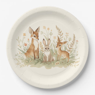 Vintage woodland party paper plates