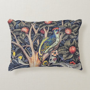 Vintage Woodpecker Floral Tapestry William Morris Decorative Cushion