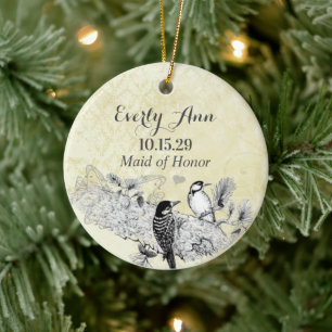 Vintage Woodpeckers Maid of Honour Ornament