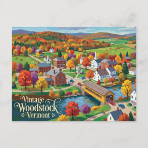Vintage Woodstock Vermont Postcard