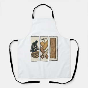 Vintage Woodworking Tools Engraving T-Shirt Design Apron