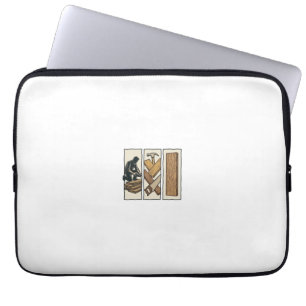 Vintage Woodworking Tools Engraving T-Shirt Design Laptop Sleeve