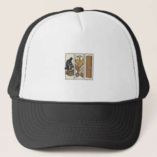 Vintage Woodworking Tools Engraving T-Shirt Design Trucker Hat