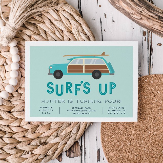 Vintage Woody Car Birthday Party Invitation (Creator Uploaded)