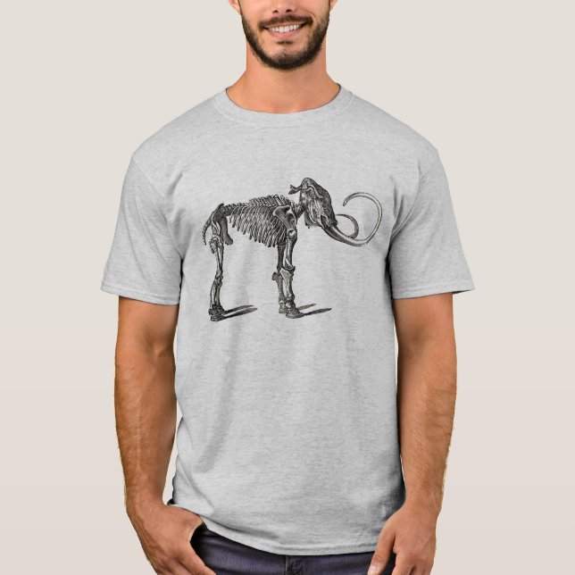Vintage woolly mammoth antique skeleton print T-Shirt (Front)