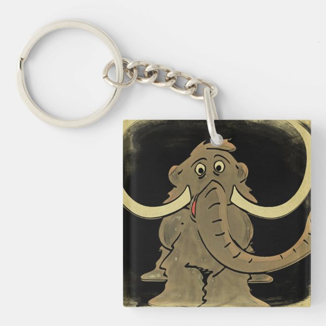Vintage Woolly Mammoth Key Ring (Front)