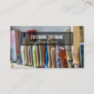 Vintage work bench rustic tools handyman services business card