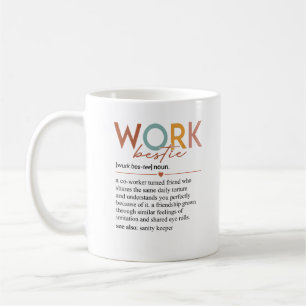 Vintage Work Bestie Definition Teachers Nurses Bos Coffee Mug