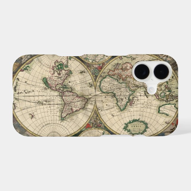 Vintage World Map 1689 case iPhone 7 (Back (Horizontal))
