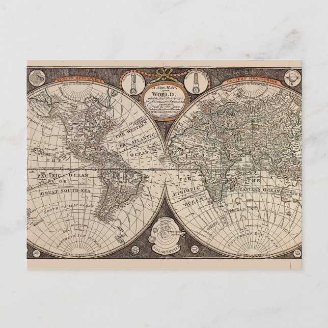 Vintage World Map (1766) Postcard (Front)
