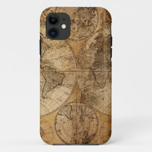 Vintage World Map Atlas iPhone 11 Case