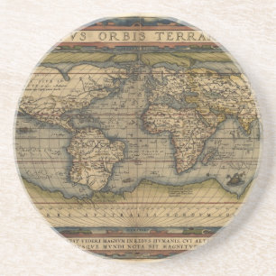 Vintage World Map Atlas Historical Design Coaster