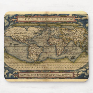 Vintage World Map Atlas Historical Design Mouse Pad