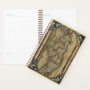Vintage World Map Atlas Historical Planner