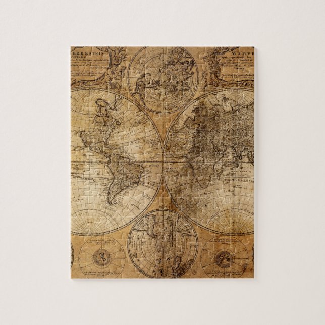Vintage World Map Atlas Jigsaw Puzzle (Vertical)