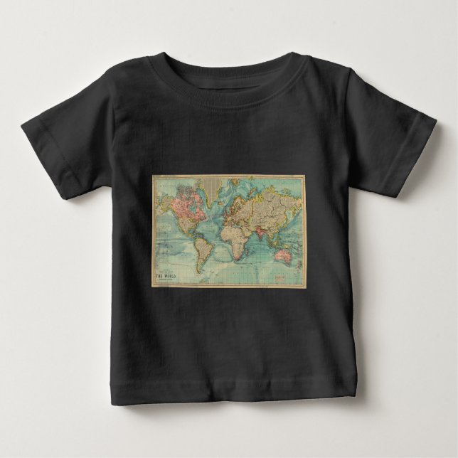Vintage World Map Baby T-Shirt (Front)