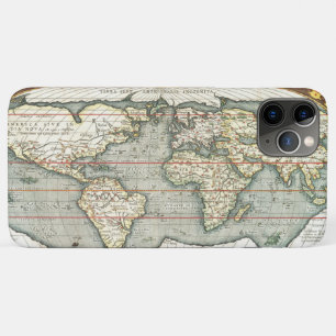 Vintage World Map by Abraham Ortelius 1587–1595 iPhone 11 Pro Max Case