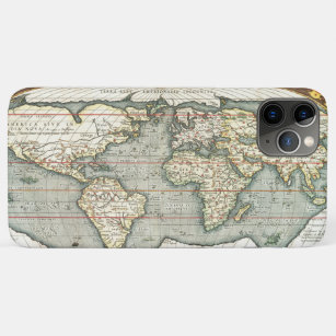 Vintage World Map by Abraham Ortelius 1587–1595 Case-Mate iPhone Case