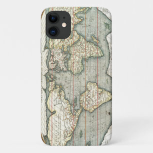 Vintage World Map by Abraham Ortelius 1587–1595 iPhone 11 Case