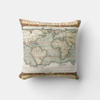 Vintage World Map by Abraham Ortelius 1587–1595
