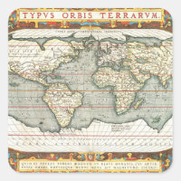 Vintage World Map by Abraham Ortelius 1587–1595
