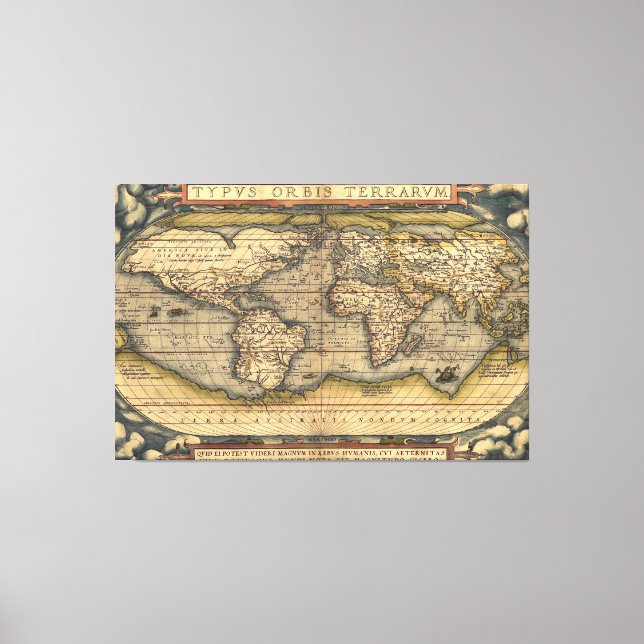 Vintage World Map Canvas Print (Front)