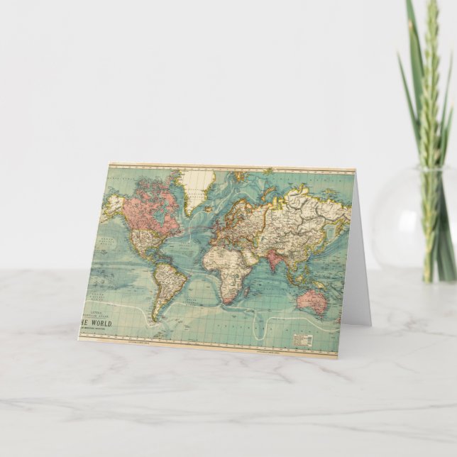 Vintage World Map Card (Front)
