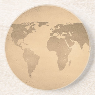 Vintage world map coaster
