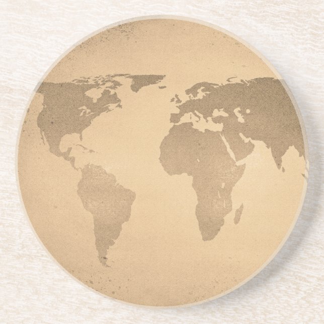 Vintage world map coaster (Front)