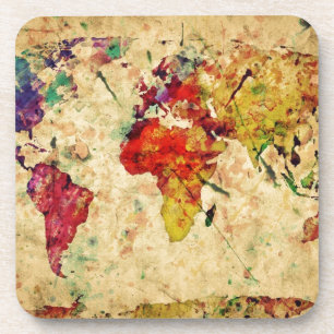 Vintage world map coaster